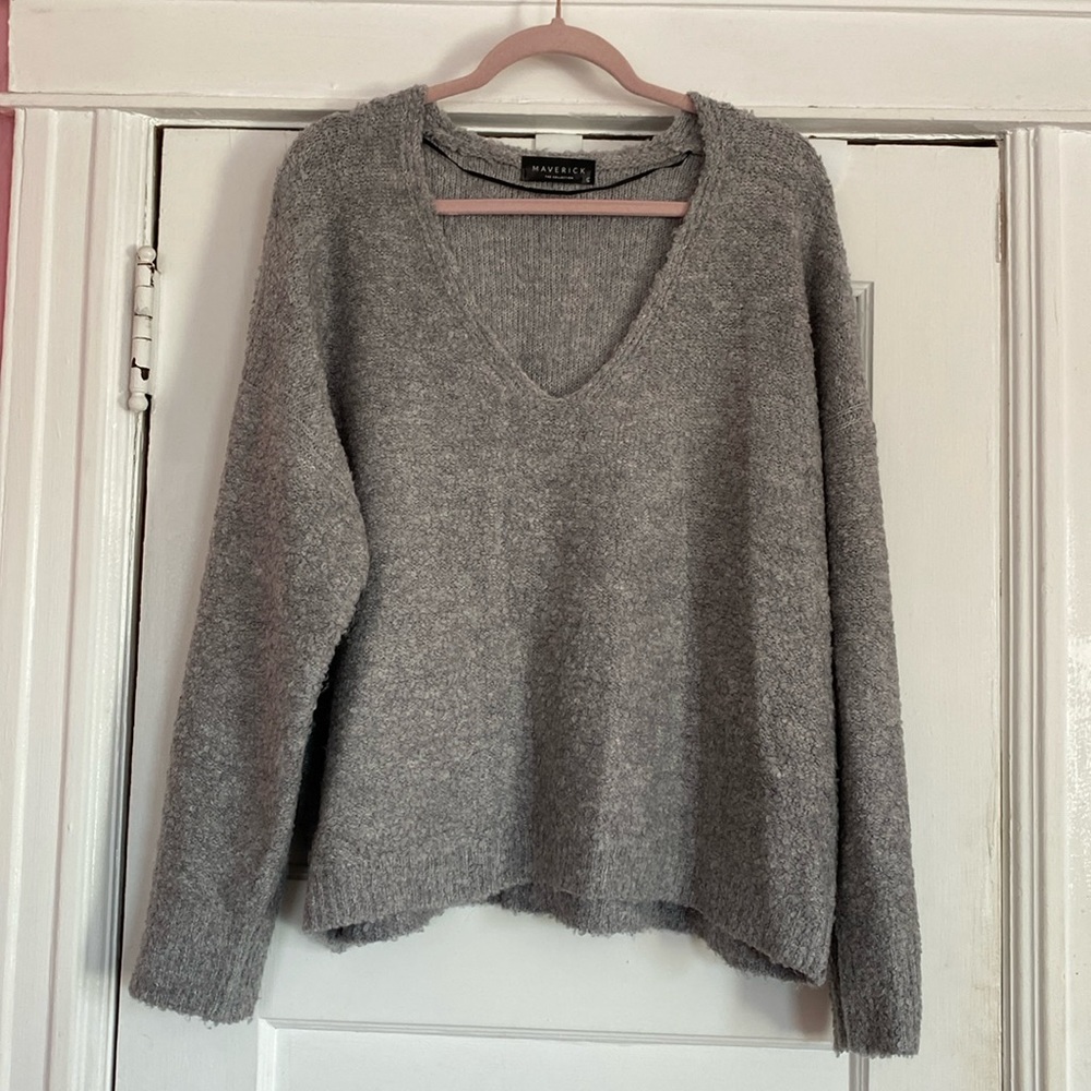 Gray V-Neck Sweater